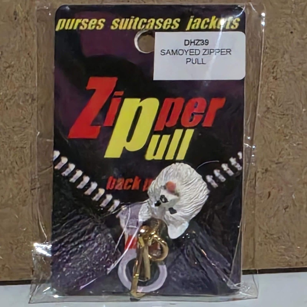Conversation Concepts Vintage 0.5" White Samoyed Zipper Pull Charm